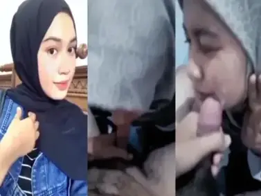 Hijab Cantik Sepong Habis Sampai Crot Di Muka WOT